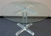 ACRYLIC BASE GLASS TOP ROUND D