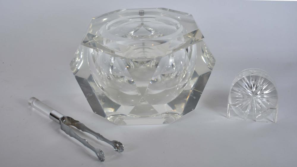 ACRYLIC ICE BUCKET WITH TONGS &