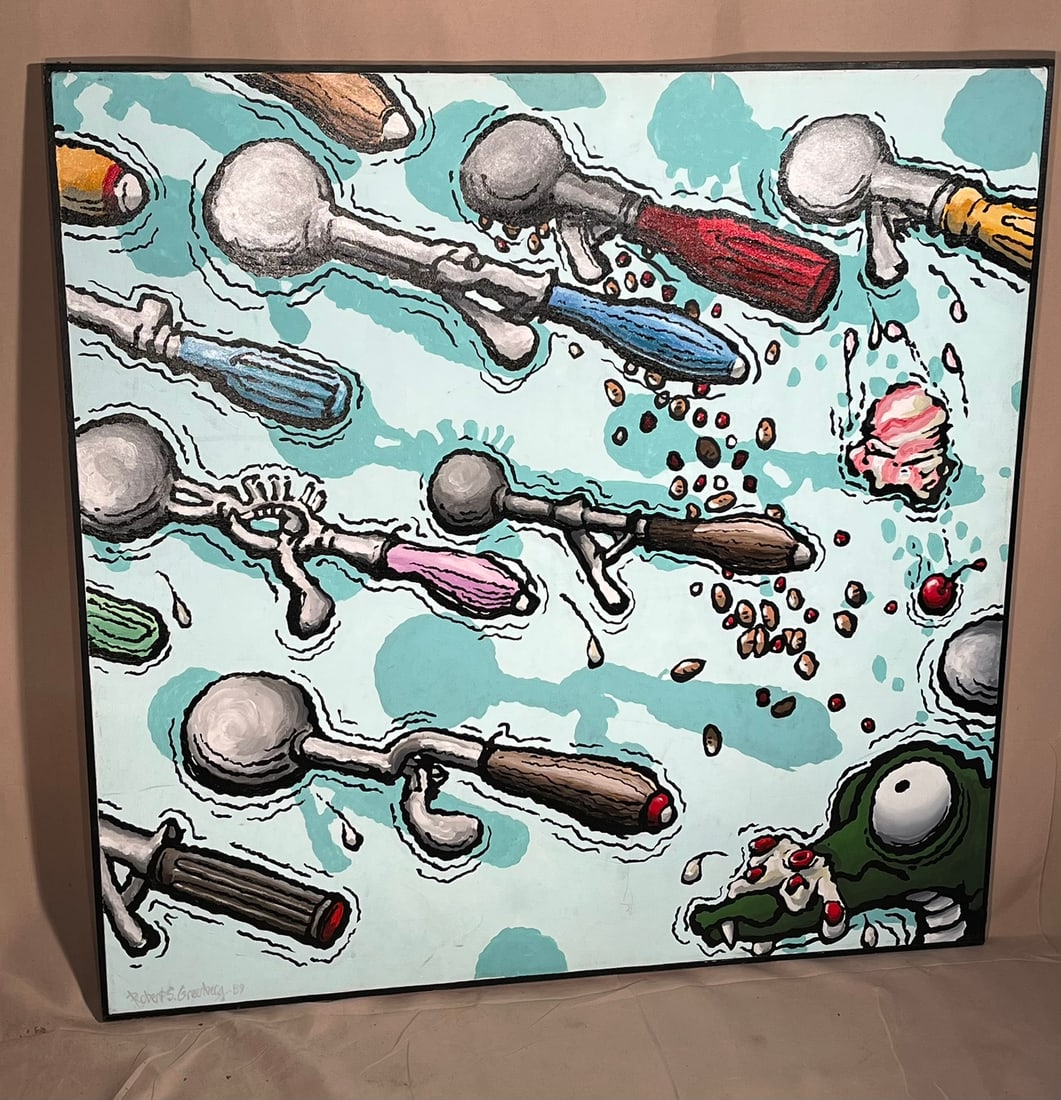ACRYLIC ON CANVAS, ICE CREAM,
