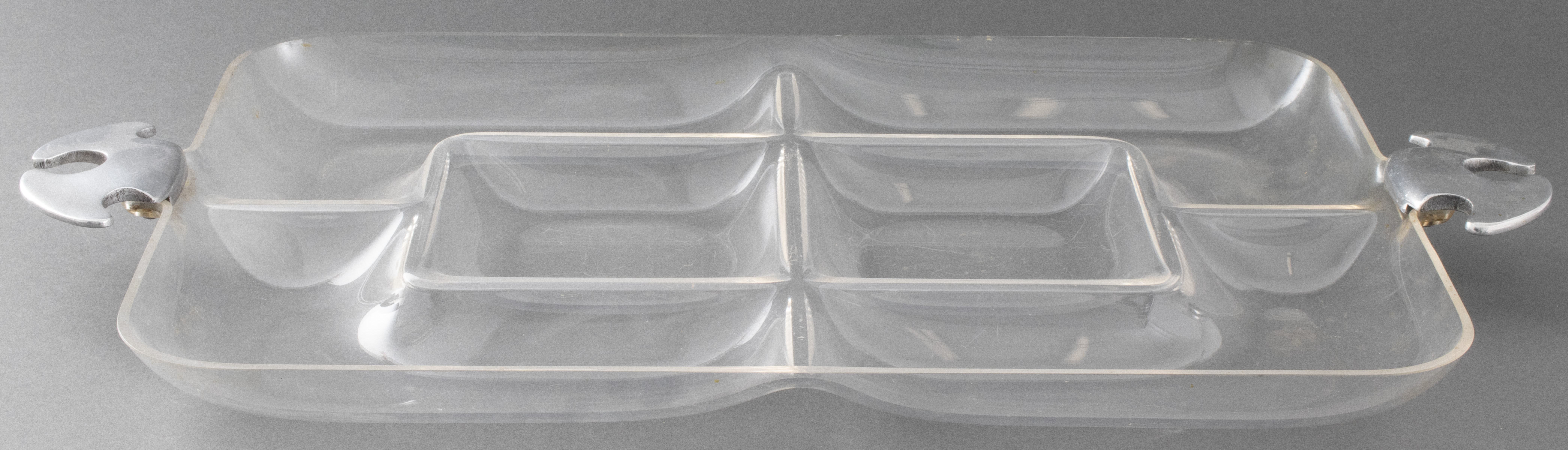 ACRYLIC SECTIONED SERVING TRAY WITH