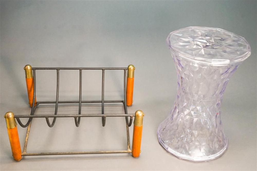 ACRYLIC STOOL AND PATINATED METAL