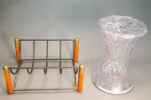 ACRYLIC STOOL AND PATINATED ME