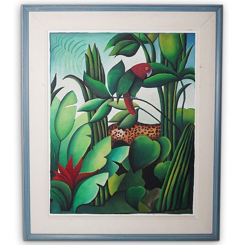 ACRYLIC "TROPICAL SCENE" ON