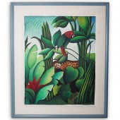 ACRYLIC "TROPICAL SCENE" ON CA