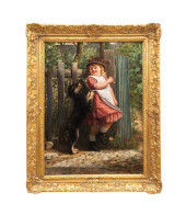 A.D. BASTIN, 19TH C. OIL, GIRL
