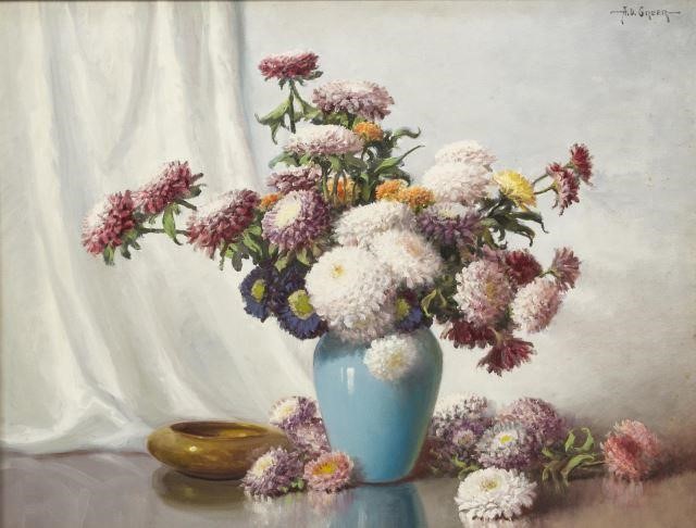 A.D. GREER (1904-1998) FLOWERS IN