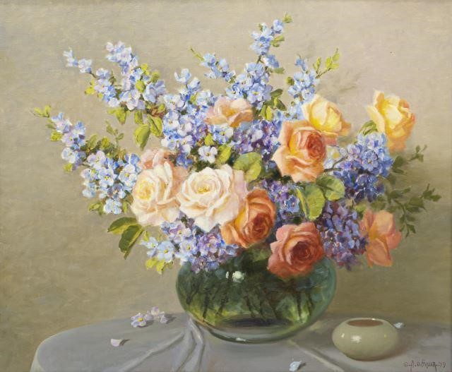 A.D. GREER (1904-1998) FLOWERS IN