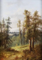 ADA STONE, LANDSCAPE, OIL ON C