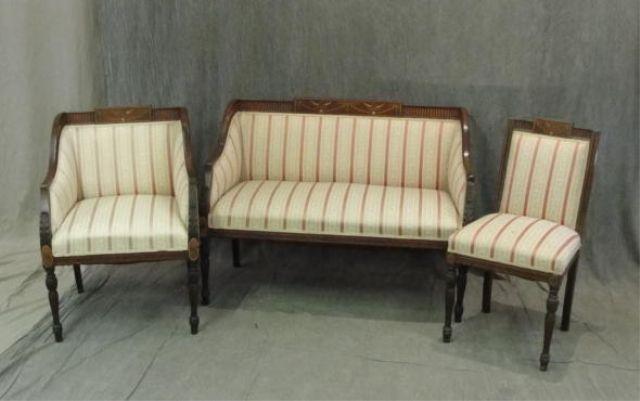 Adam Style 3 Piece Parlor Set. From