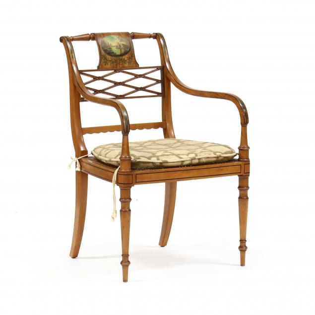 ADAM STYLE PAINTED ARMCHAIR, JOSEPH