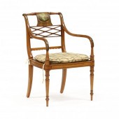 ADAM STYLE PAINTED ARMCHAIR, J