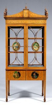 Adam style painted satinwood v