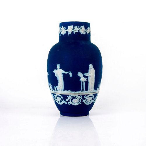 ADAMS JASPERWARE TALL VASE IN