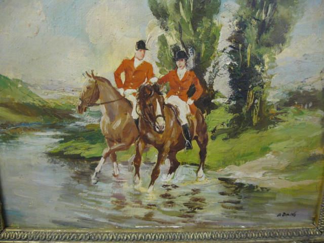 Adams Oil on Board of Hunters