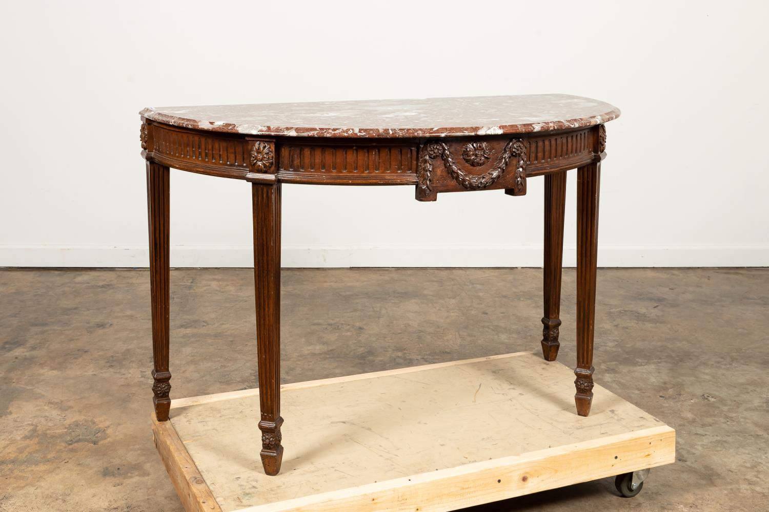 ADAMS STYLE MAHOGANY MARBLE TOP