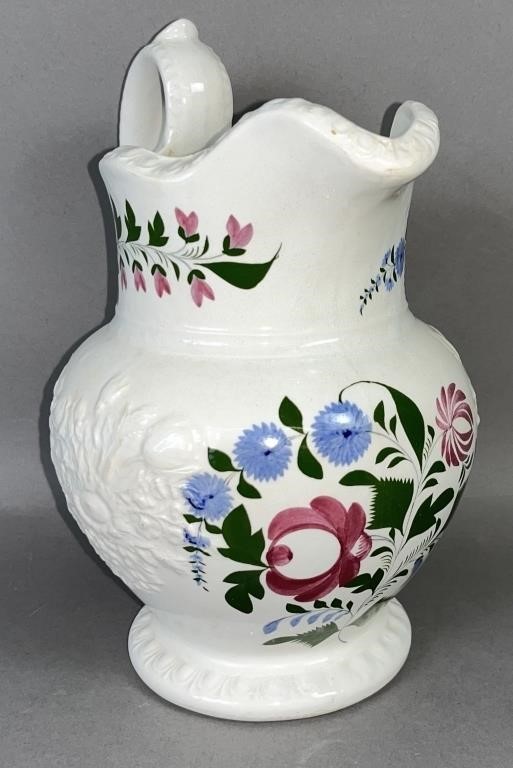 ADAMS TYPE FLORAL DESIGN PITCHER