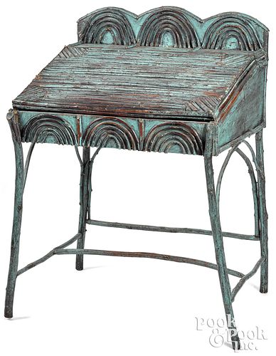 ADIRONDACK PAINTED TWIG DESK, CA.