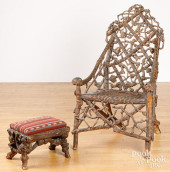 ADIRONDACK ROOT ARMCHAIR AND F