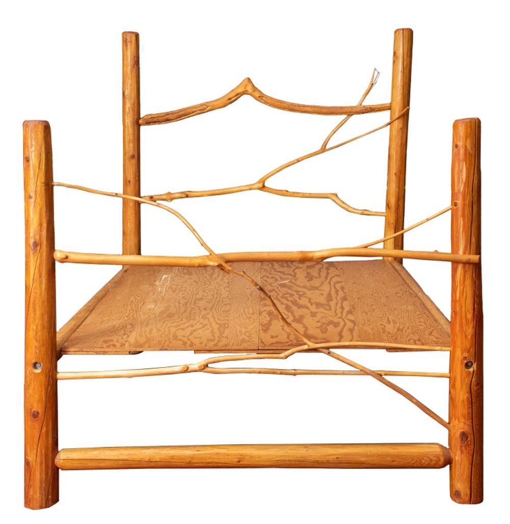 ADIRONDACK RUSTIC STYLE BED, 20TH C