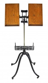 ADJUSTABLE CAST IRON AND OAK M