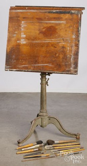 ADJUSTABLE OAK AND IRON DRAFTI