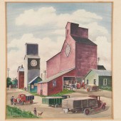 ADOLF DEHN, WATERCOLOR ON CARD
