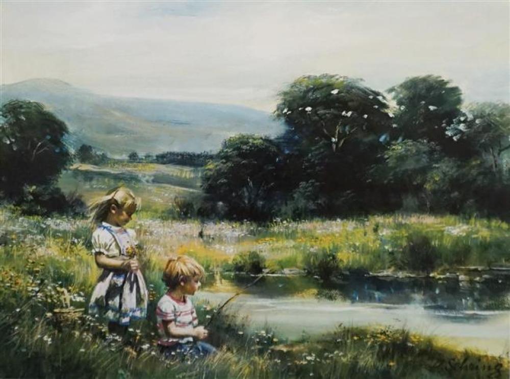 ADOLF SEHRING, CHILDREN BESIDE A