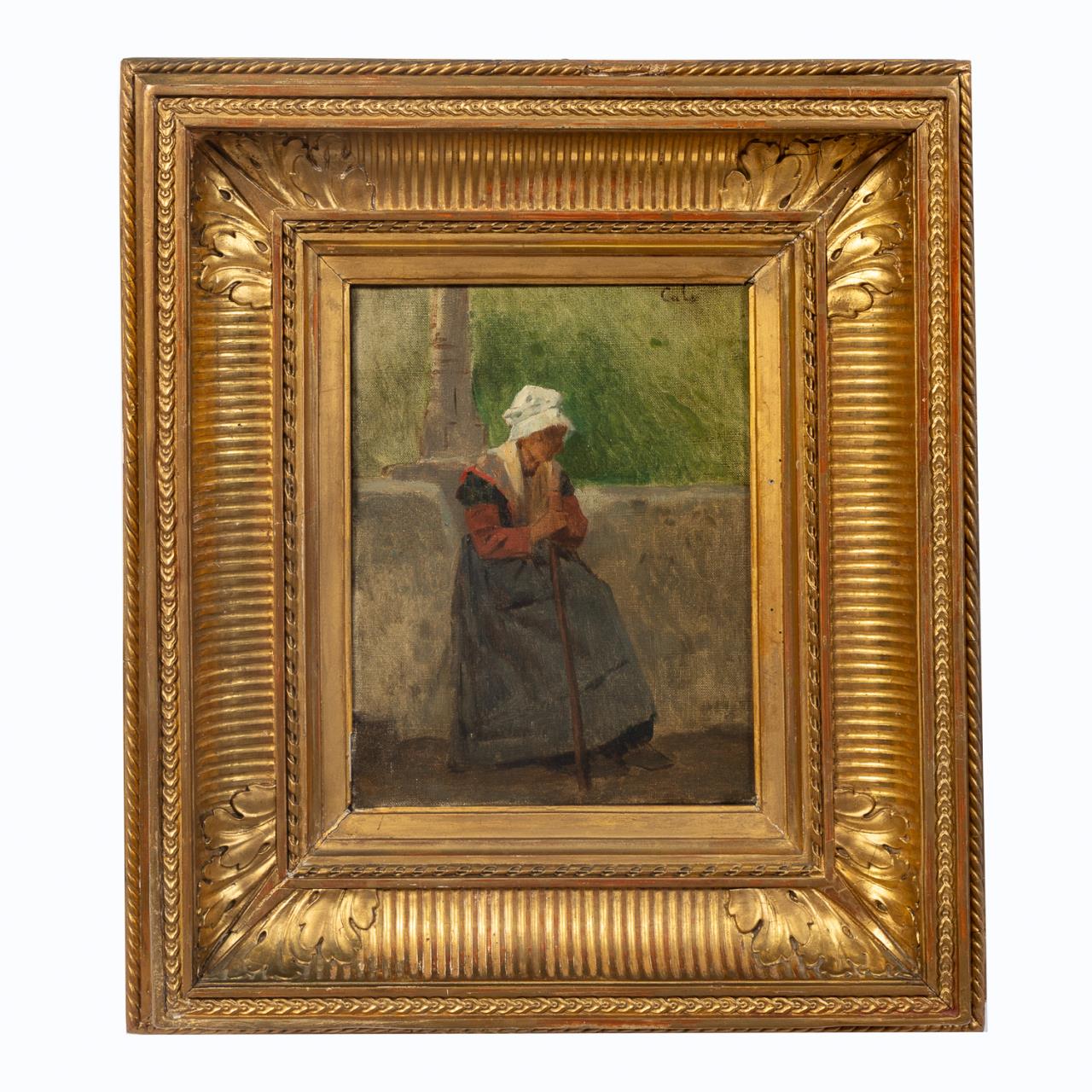 ADOLPHE-FELIX CALS, LADY WITH CANE,
