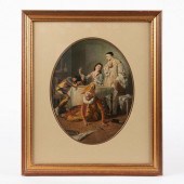 ADOLPHE WILLETTE OIL ON PAPER,