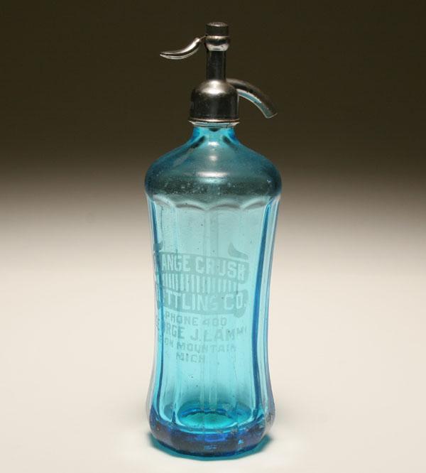 Advertising seltzer/soda bottle;