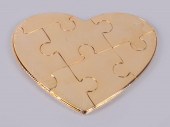 AERIN, GILT HEART SHAPED PUZZL
