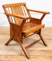 AESTHETIC MOVEMENT OAK LOUNGE