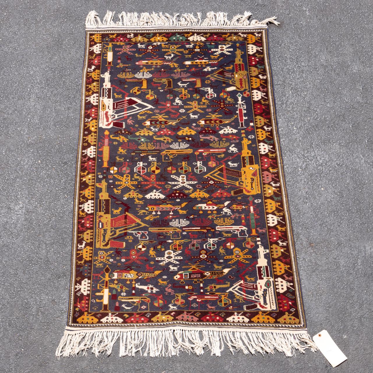 AFGHAN BELOUCH WAR RUG, 5'11" X