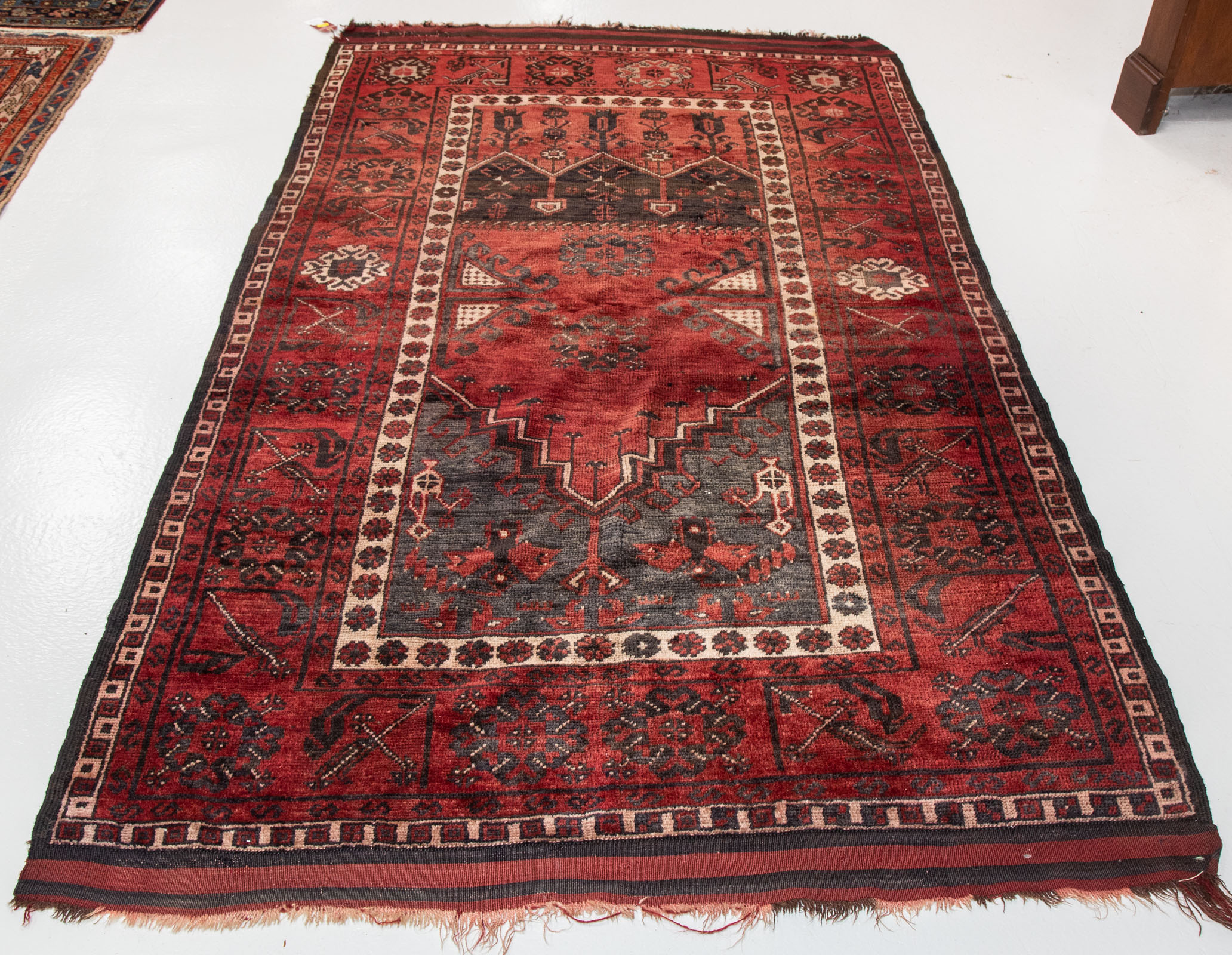 AFGHAN BELUCH PRAYER RUG, 4.2 X