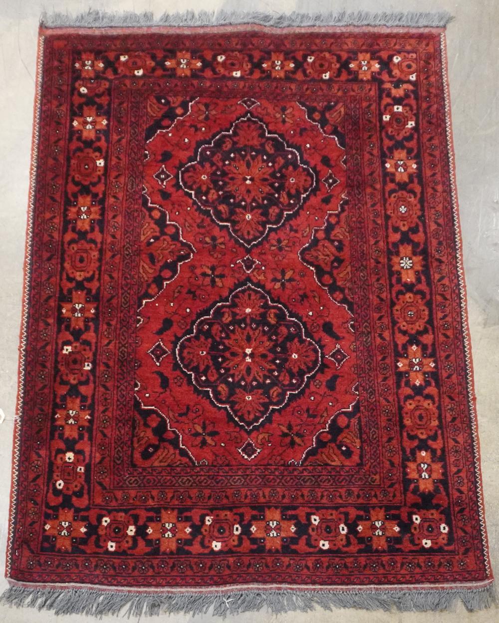 AFGHAN BOKHARA RUG, 4 FT 10 IN X