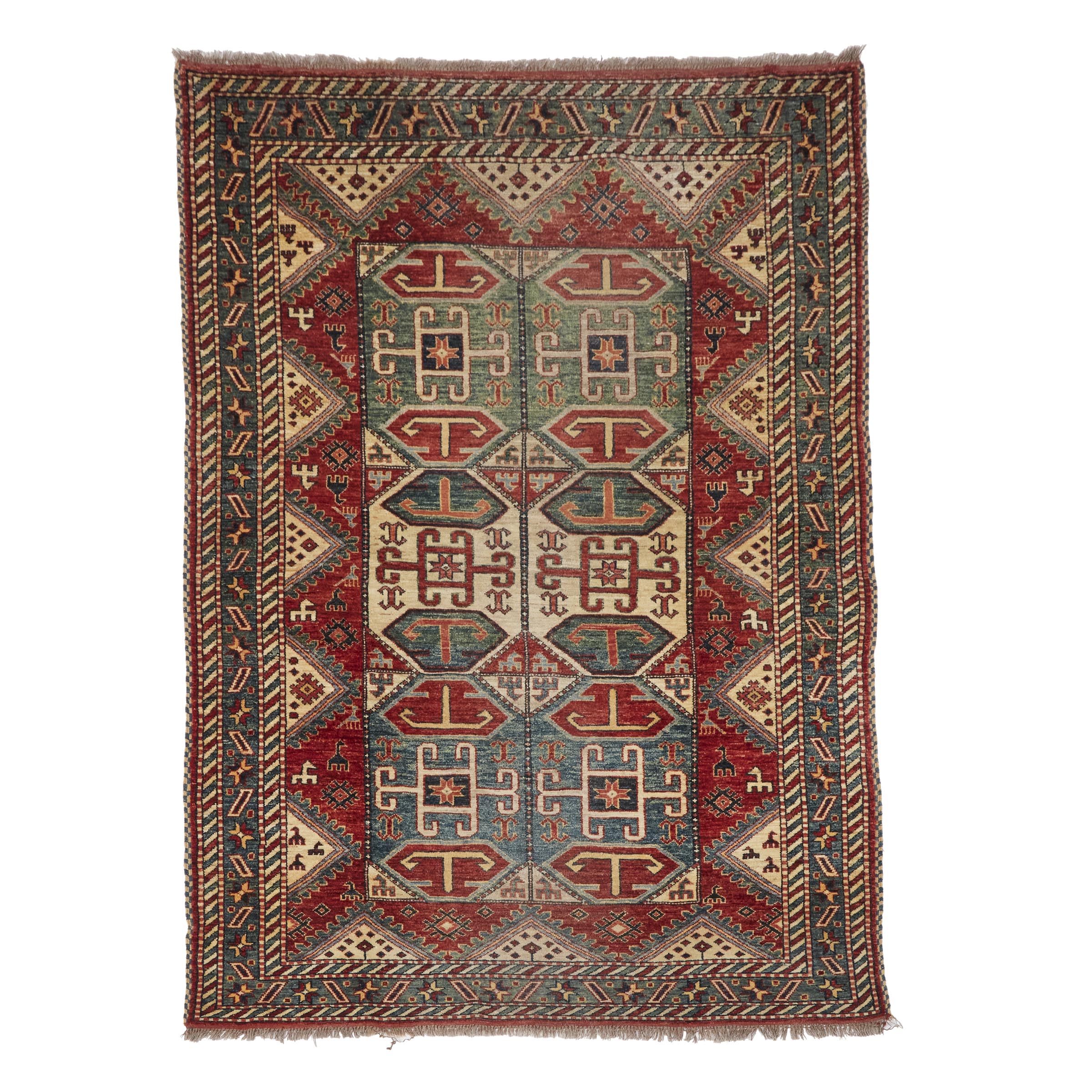 Afghan Kazak Rug, c.1980   6 ft 7
