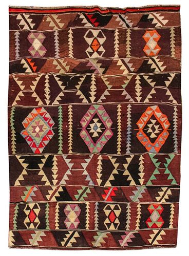 AFGHAN KILIM FLAT-WOVEN CARPET,