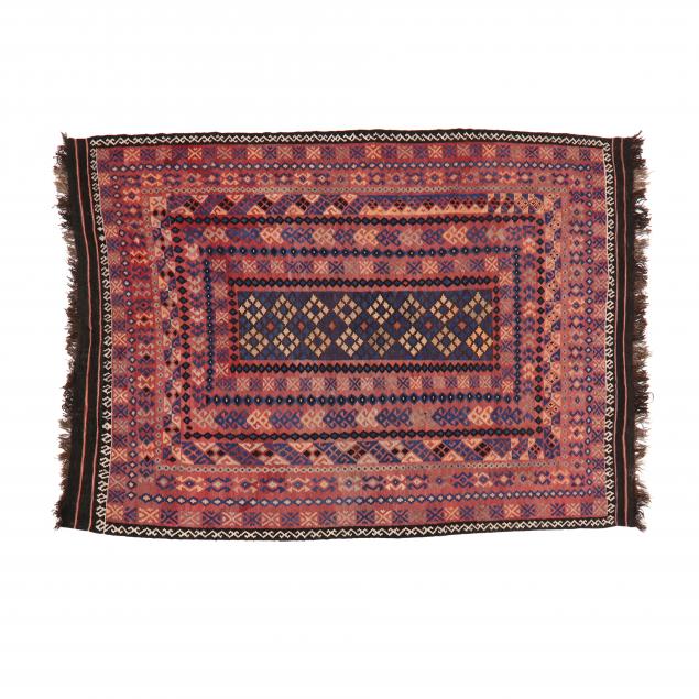 AFGHAN KILIM Mostly berry red