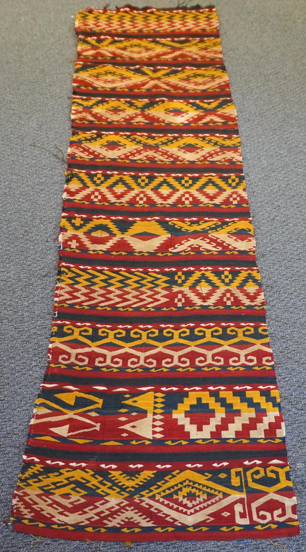AFGHAN KILIM TYPE RUNNER, 11 FT 9