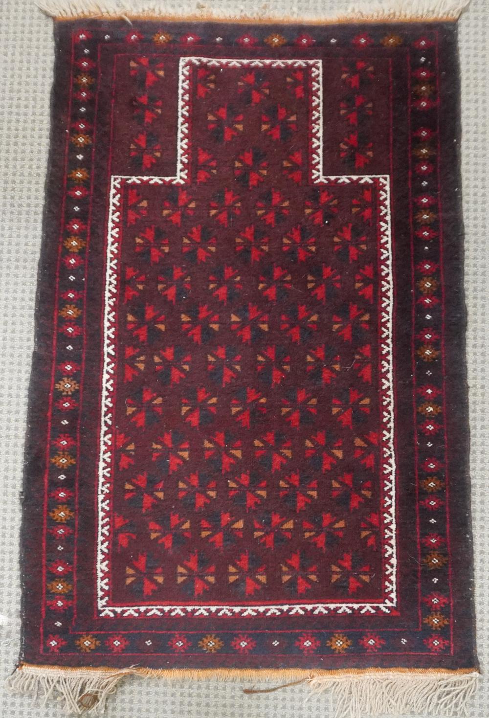 AFGHAN PRAYER RUG, 4 FT 5 IN X 2 FT
