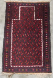 AFGHAN PRAYER RUG, 4 FT 5 IN X