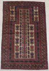 AFGHAN PRAYER RUG, 4 FT 9 IN X
