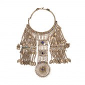 AFGHAN SILVERED METAL AND GLAS