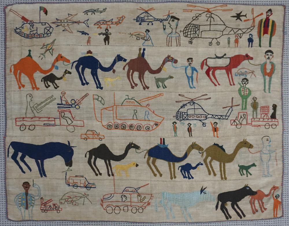 AFGHAN WAR KILIM EMBROIDERED WALL