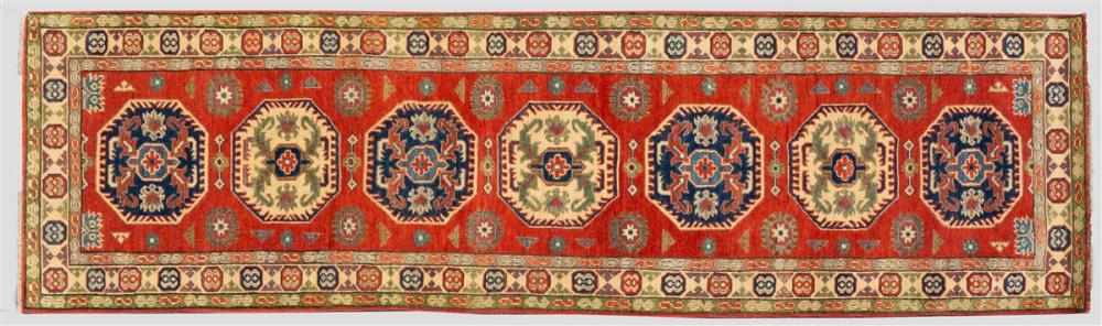 AFGHANI KAZAK WOOL RUNNERAFGHANI