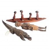AFRICAN 7PC CARVED PAINTED FOL