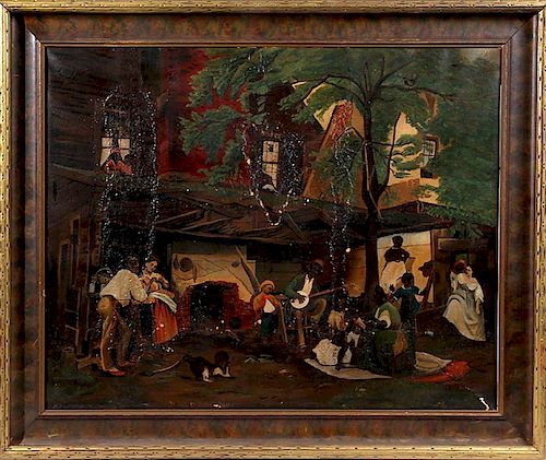 AFRICAN AMERICAN OIL PAINTING, "THE