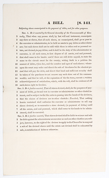 [African Americans] Printed Bill