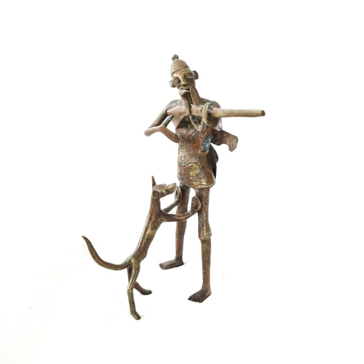 AFRICAN ASHANTI BRONZE FIGURE W