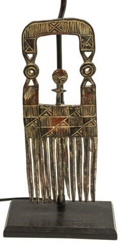 AFRICAN ASHANTI COMB TABLE LAMP